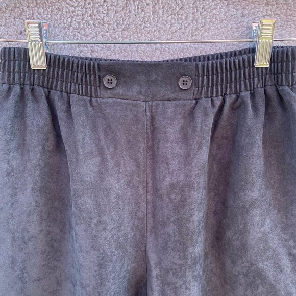 Vintage Maggie Sweet Faux Suede Black Pants w/ Pockets Sz Small - Picture 2 of 8